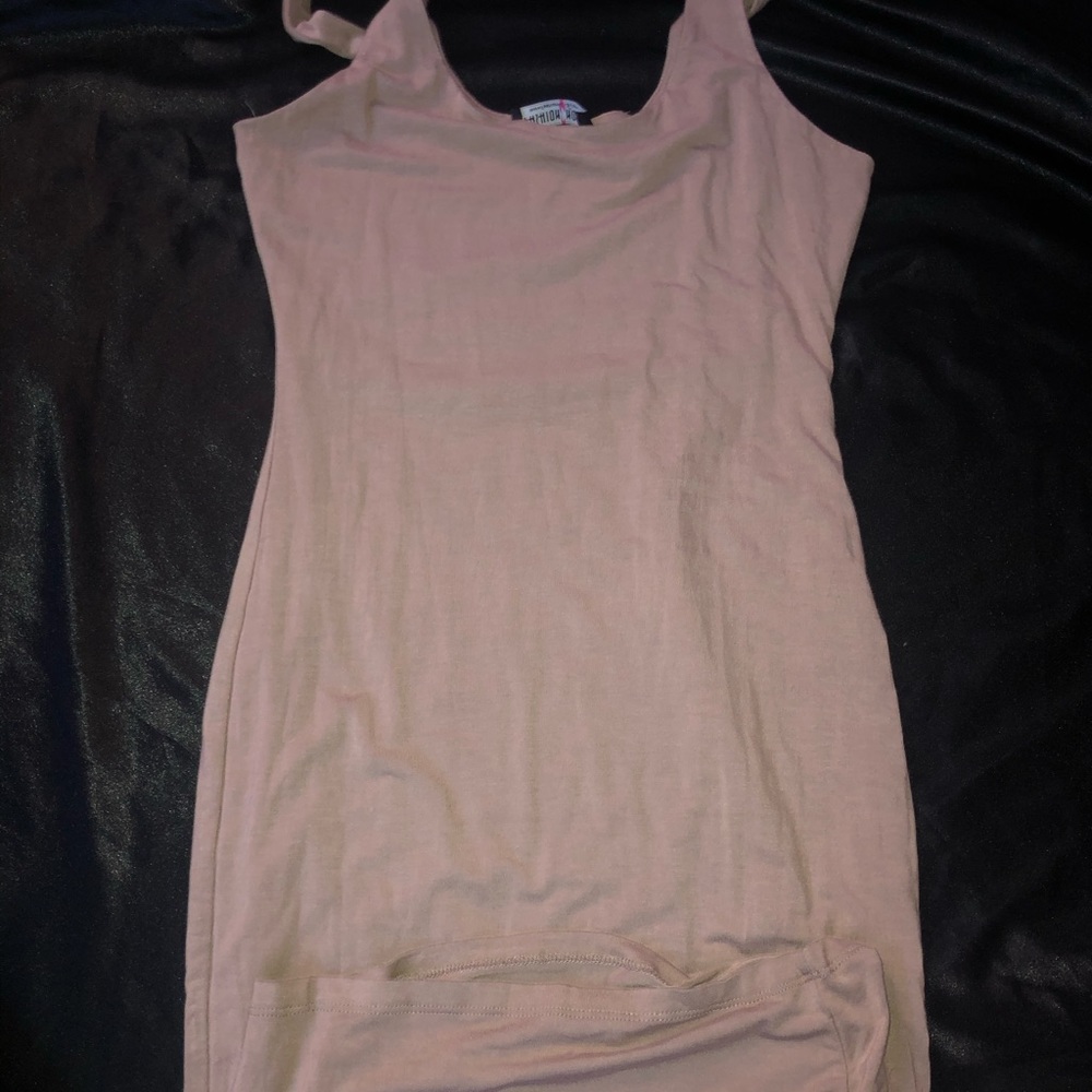 Nude bodycon maxi dress